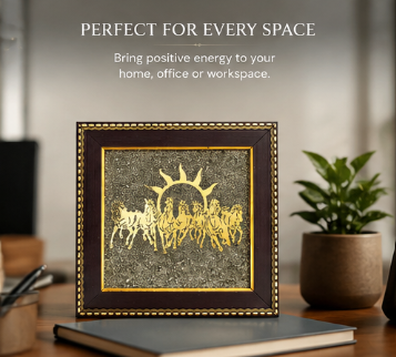 7 Horses Pyrite Frame | Symbol of Success, Strength & Prosperity